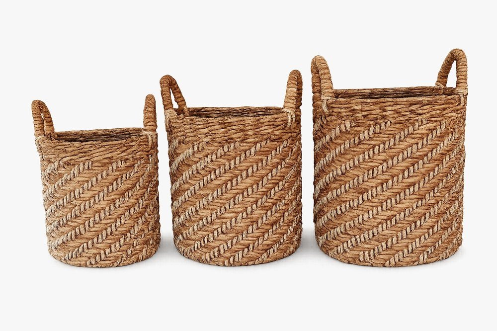 Natural fiber basket collection