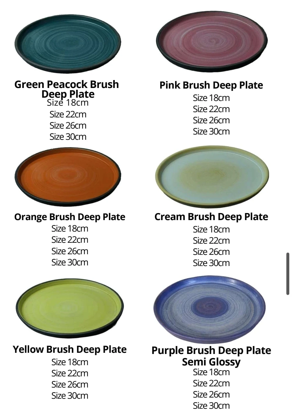 Brush Deep Plate Collection ceramic collection