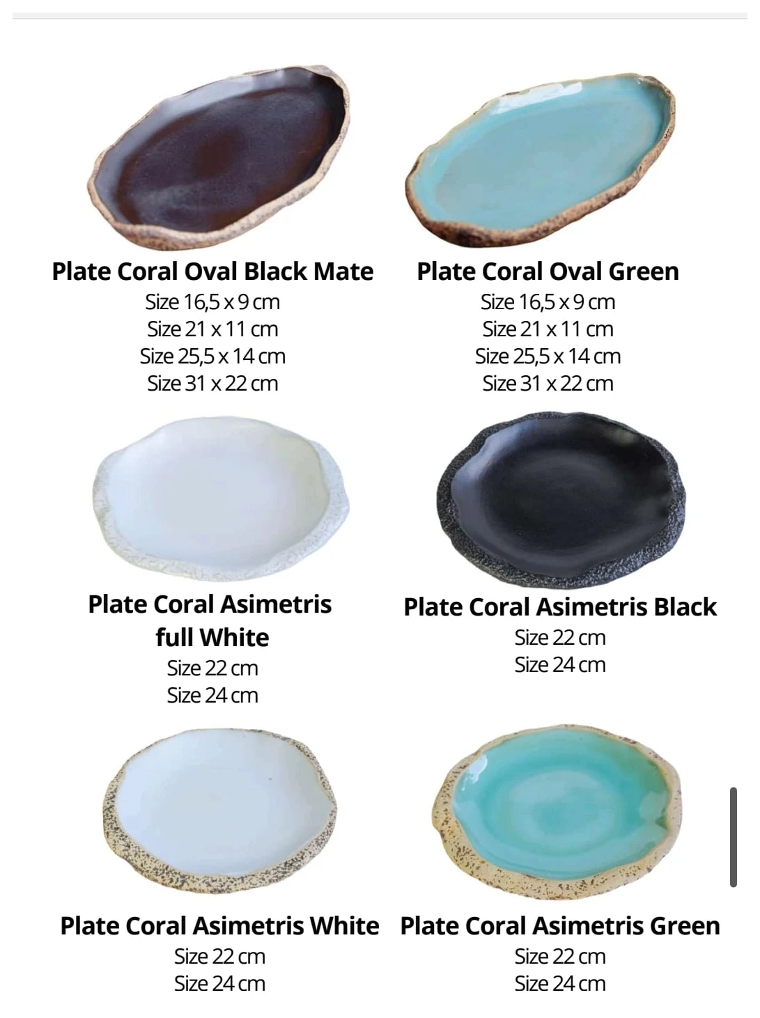 Coral & Asymmetric Plate Collection ceramic collection