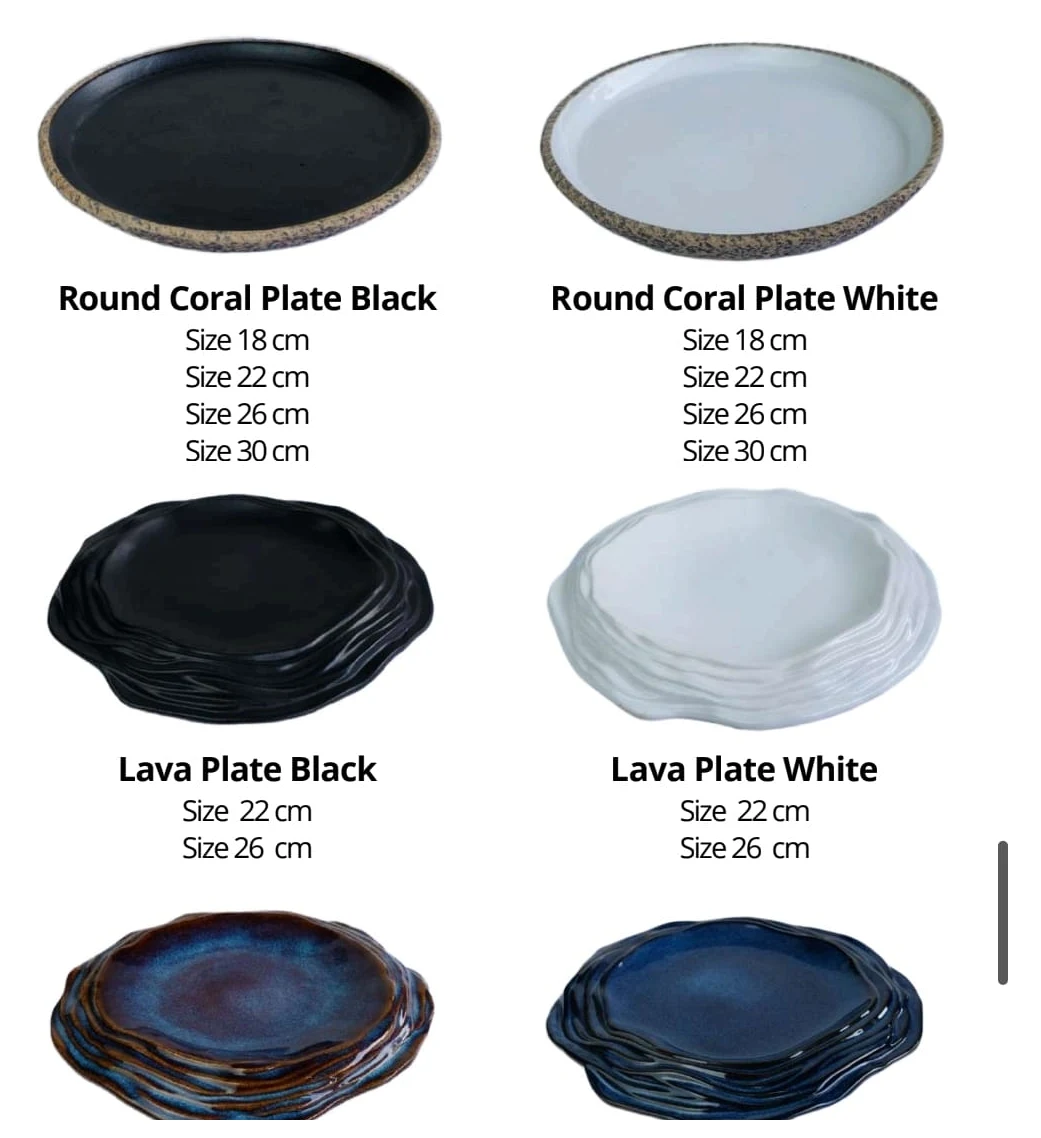 Round Coral & Lava Plate Collection ceramic collection