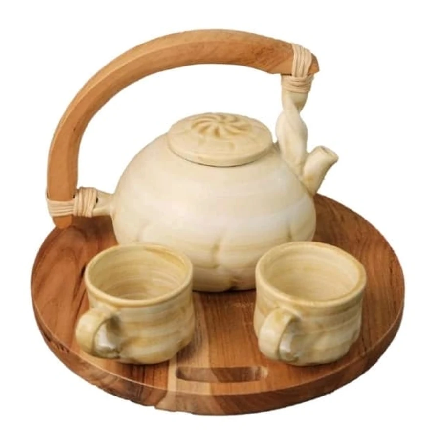 Handmade ceramic tea set from Indonesia
